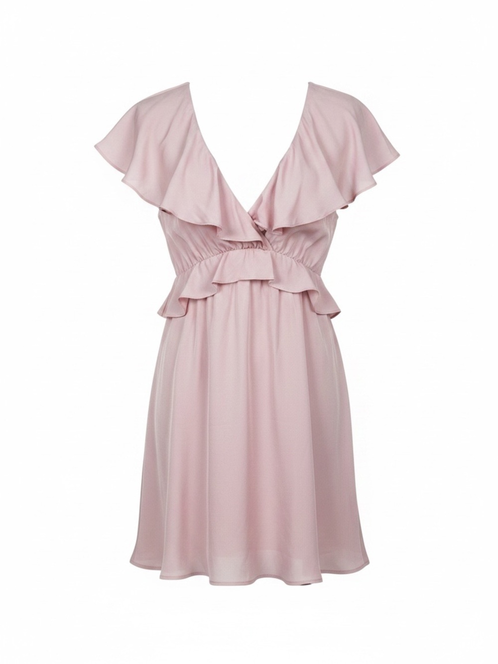 Cotton Candy Light Pink Ruffled Backless Dress